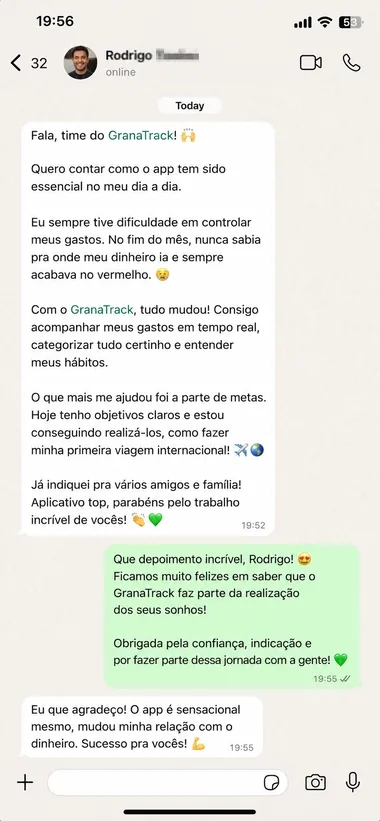 Depoimento de cliente 1